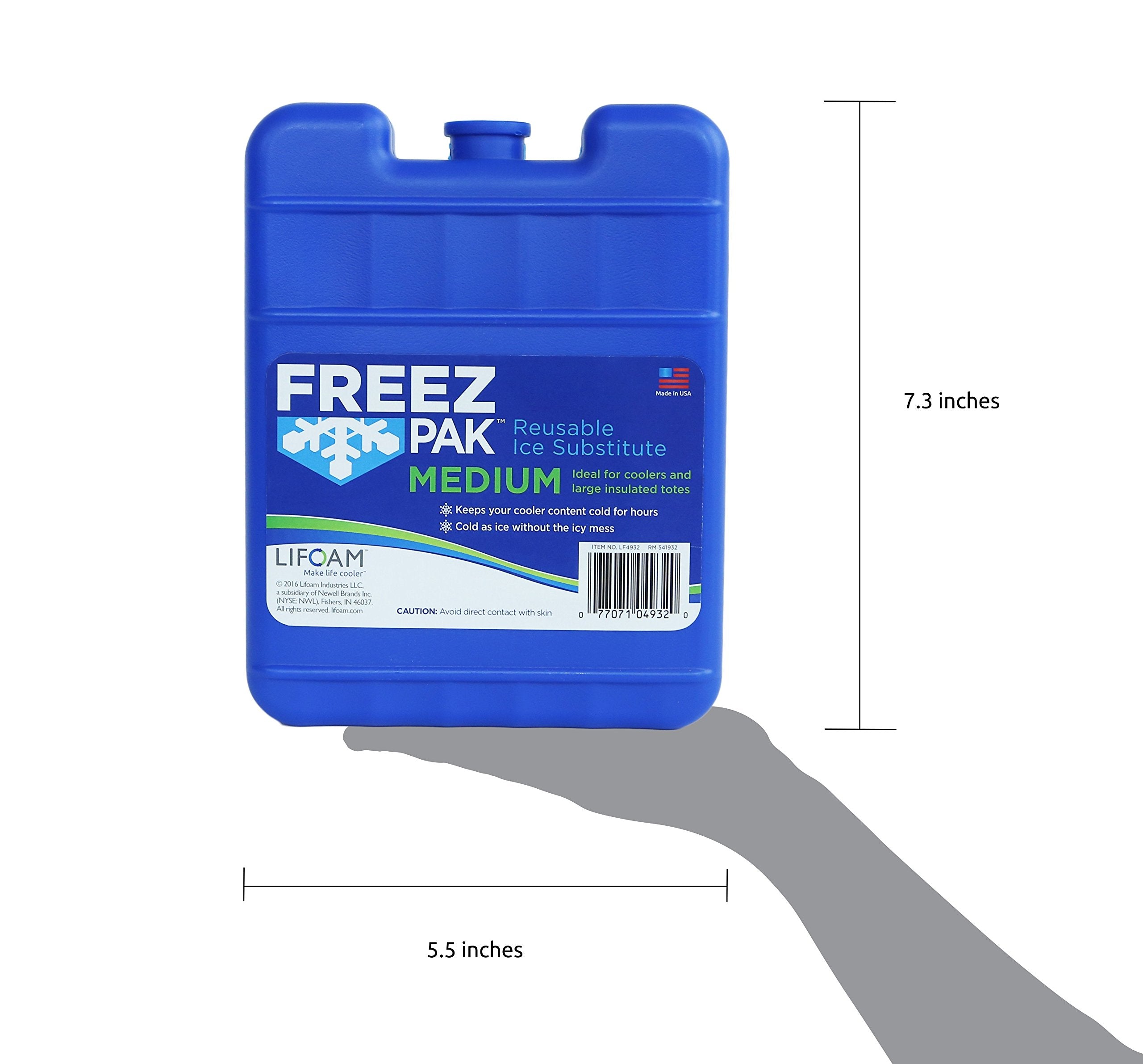 Lifoam Freez Pak medium showcases BPA-free design for safe cooling.