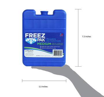 Lifoam Freez Pak medium showcases BPA-free design for safe cooling.