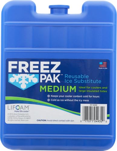 Lifoam Freez Pak medium in lunchbox demonstrates mess-free preservation of snacks.
