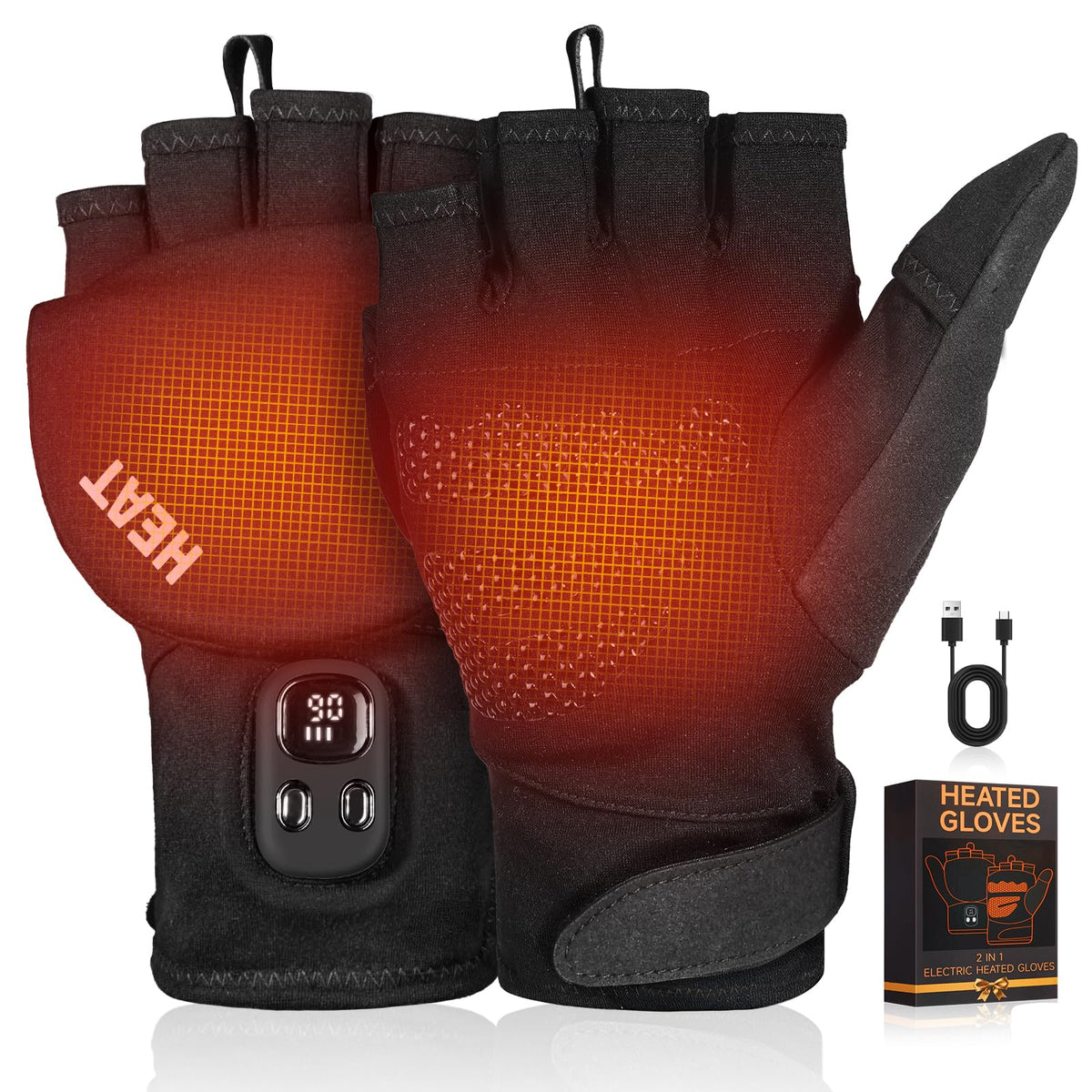 LIFOVE heated gloves convertible design for versatile warmth on the go.