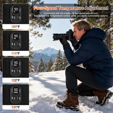 LIFOVE heated gloves highlighting touchscreen compatibility for easy device use outdoors.