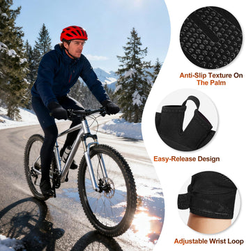 LIFOVE heated gloves with adjustable wrist strap seal out cold air.