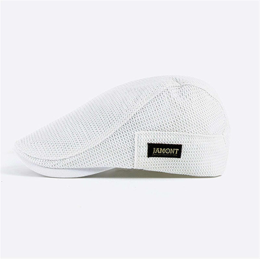 Lifup men's mesh flat cap side view highlighting casual style and sun shading