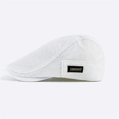 Lifup men's mesh flat cap side view highlighting casual style and sun shading