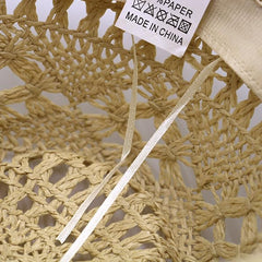 Lifup straw cowboy hat beige adjustable elastic band for secure fit