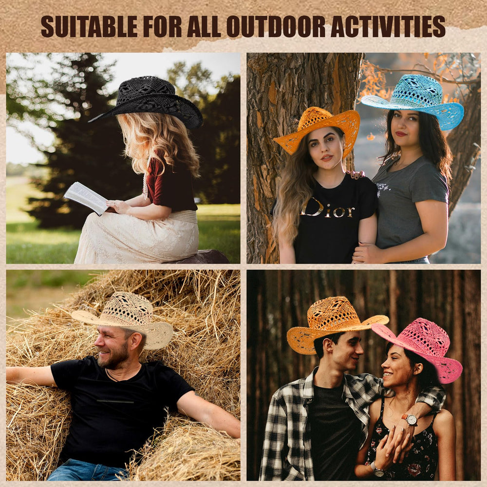 Lifup straw cowboy hat beige travel-friendly packable design in compact packs