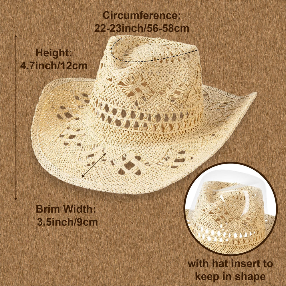 Lifup straw cowboy hat beige shapeable brim for versatile outdoor looks