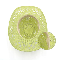 Lifup straw cowboy hat back view demonstrating compact, packable design