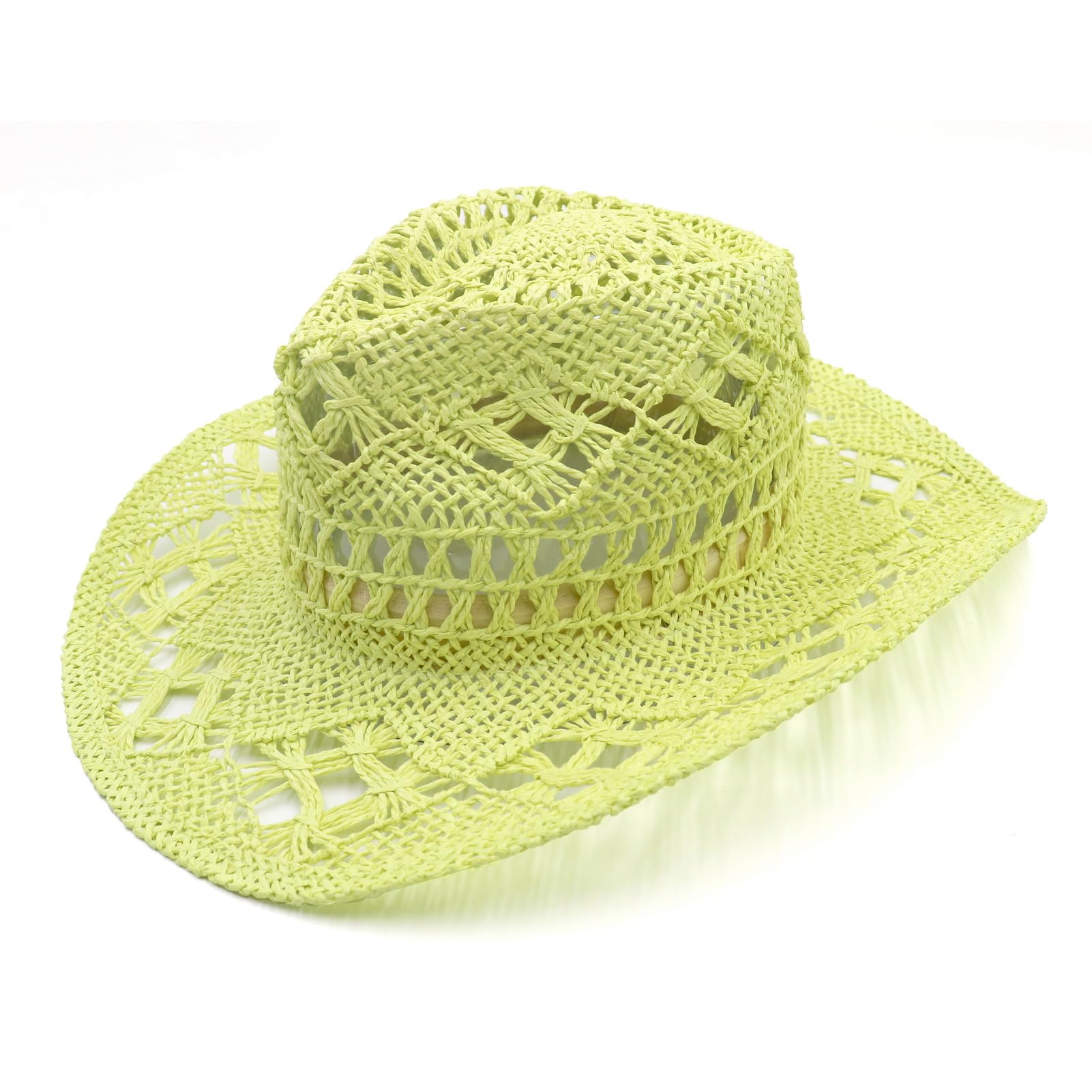 Lifup straw cowboy hat front view with shapeable brim for stylish sunny days