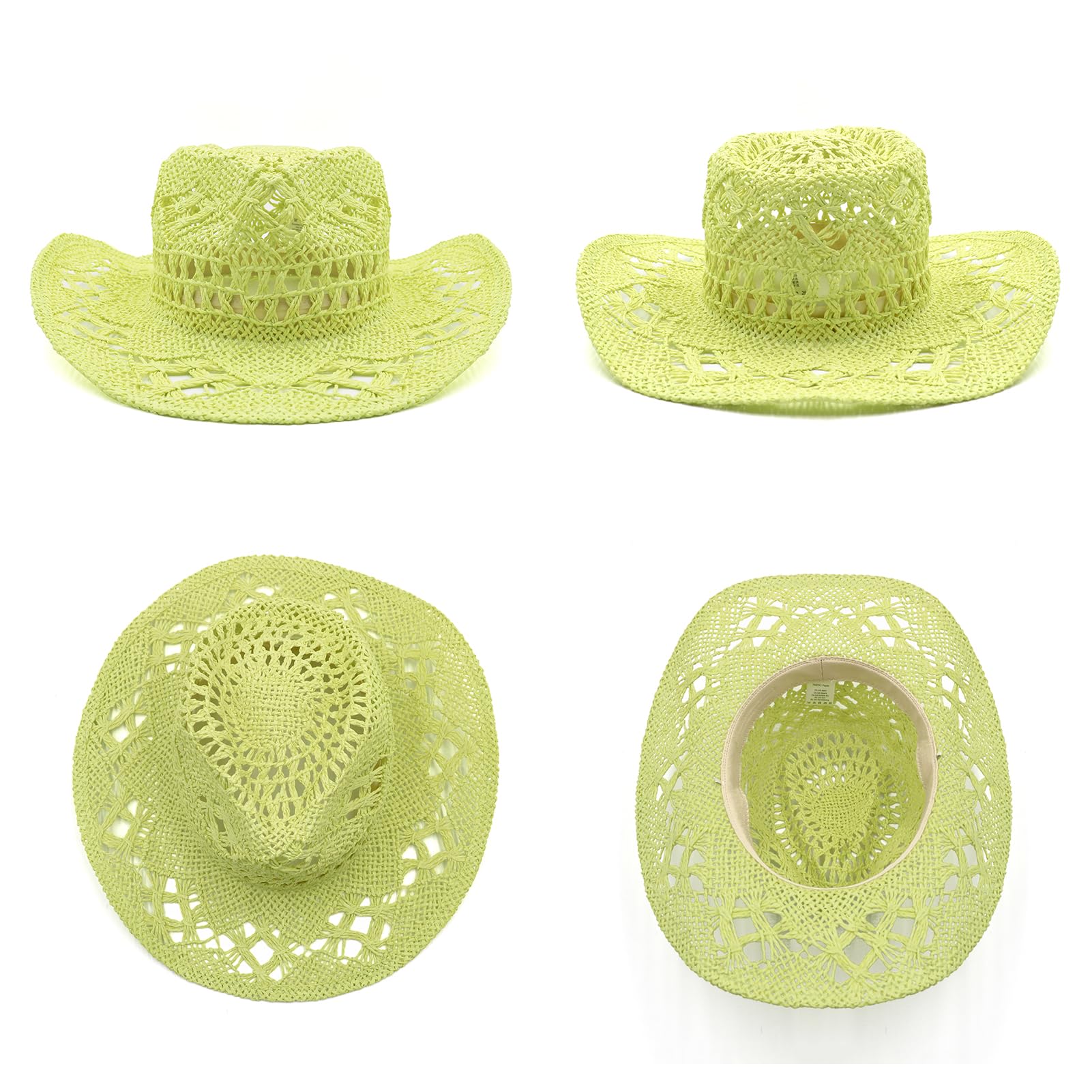 Lifup straw cowboy hat side view showing breathable weave and silhouette