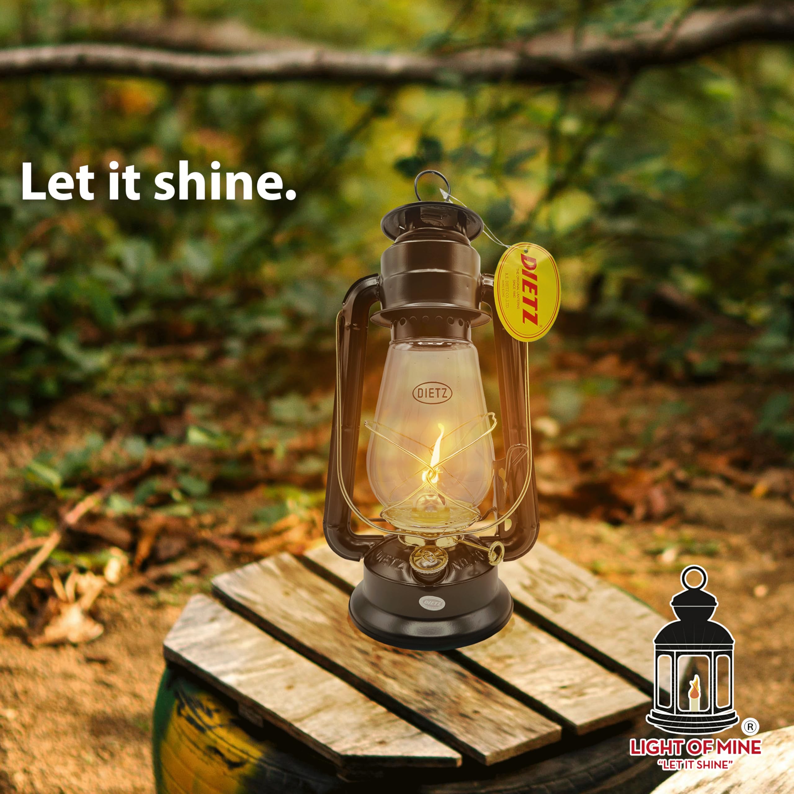 Light of Mine camping lantern setup with Dietz provides reliable outdoor lighting