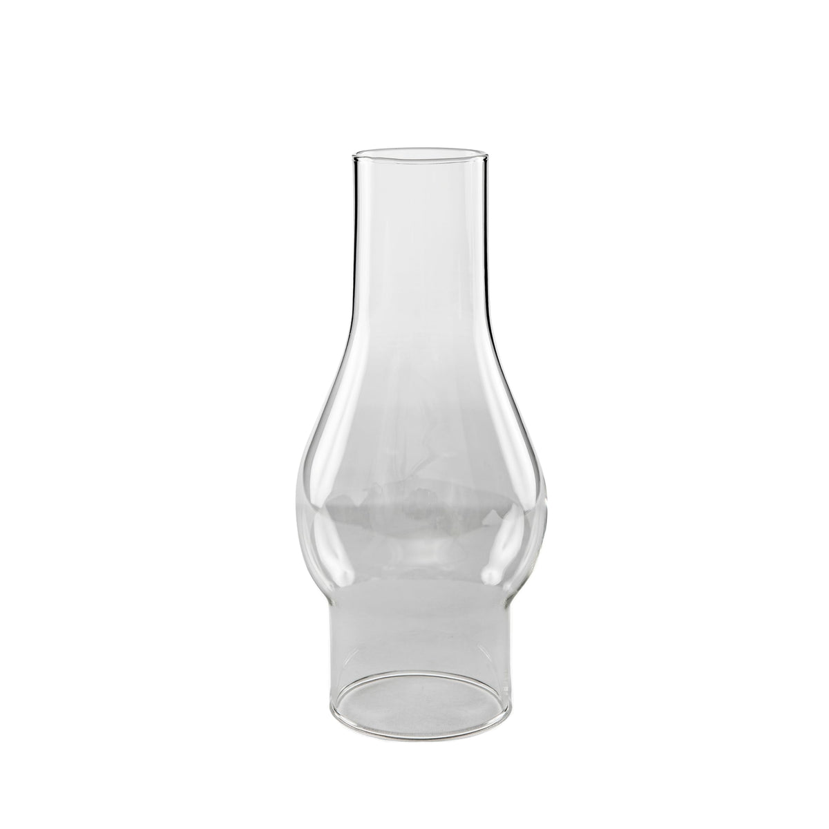 Light of Mine chimney, clear smooth-top borosilicate, enhances flame visibility and durability.