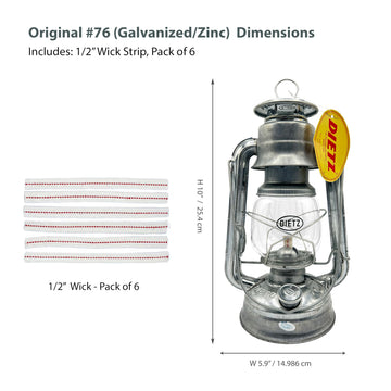 Dietz 76 wick strips half inch for simple maintenance and flame control.