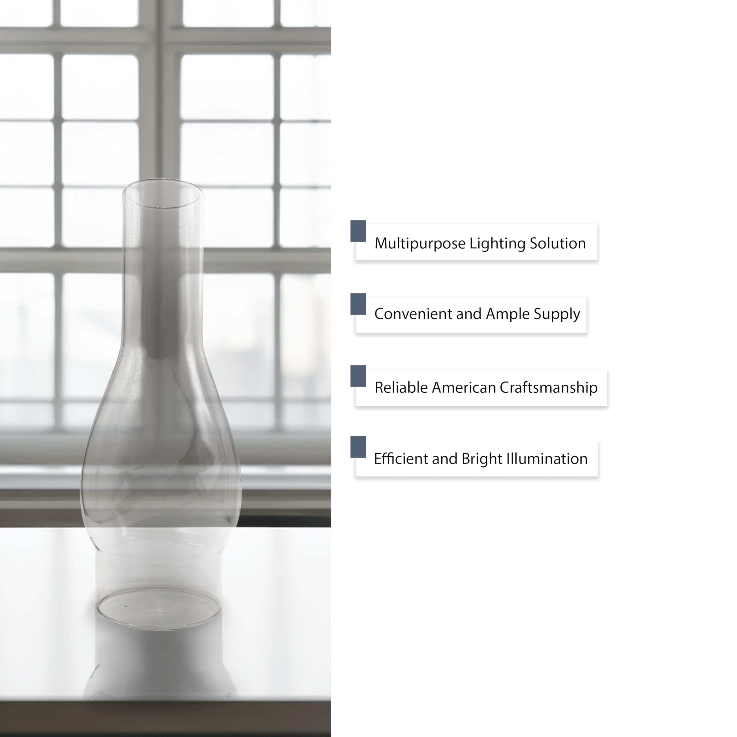 Light of Mine fluted-edge chimney adds a classic touch to any lamp.