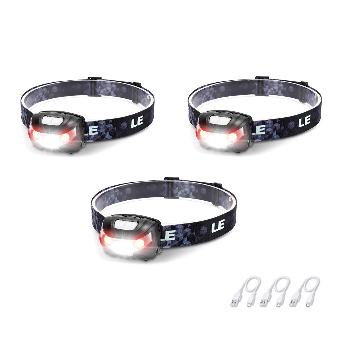 Lighting EVER Lepro headlamp front view with bright LEDs for outdoor use