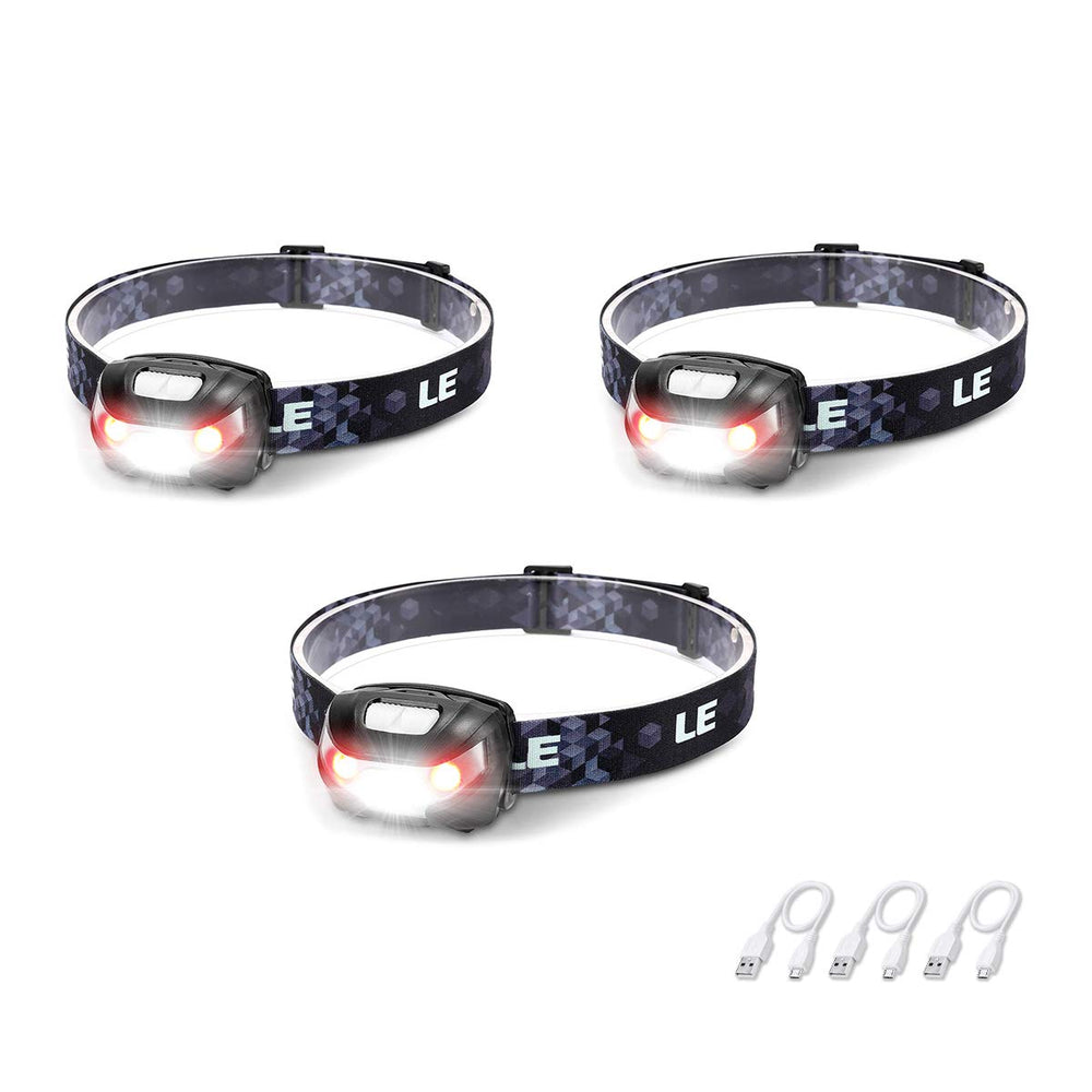 Lighting EVER Lepro headlamp front view with bright LEDs for outdoor use
