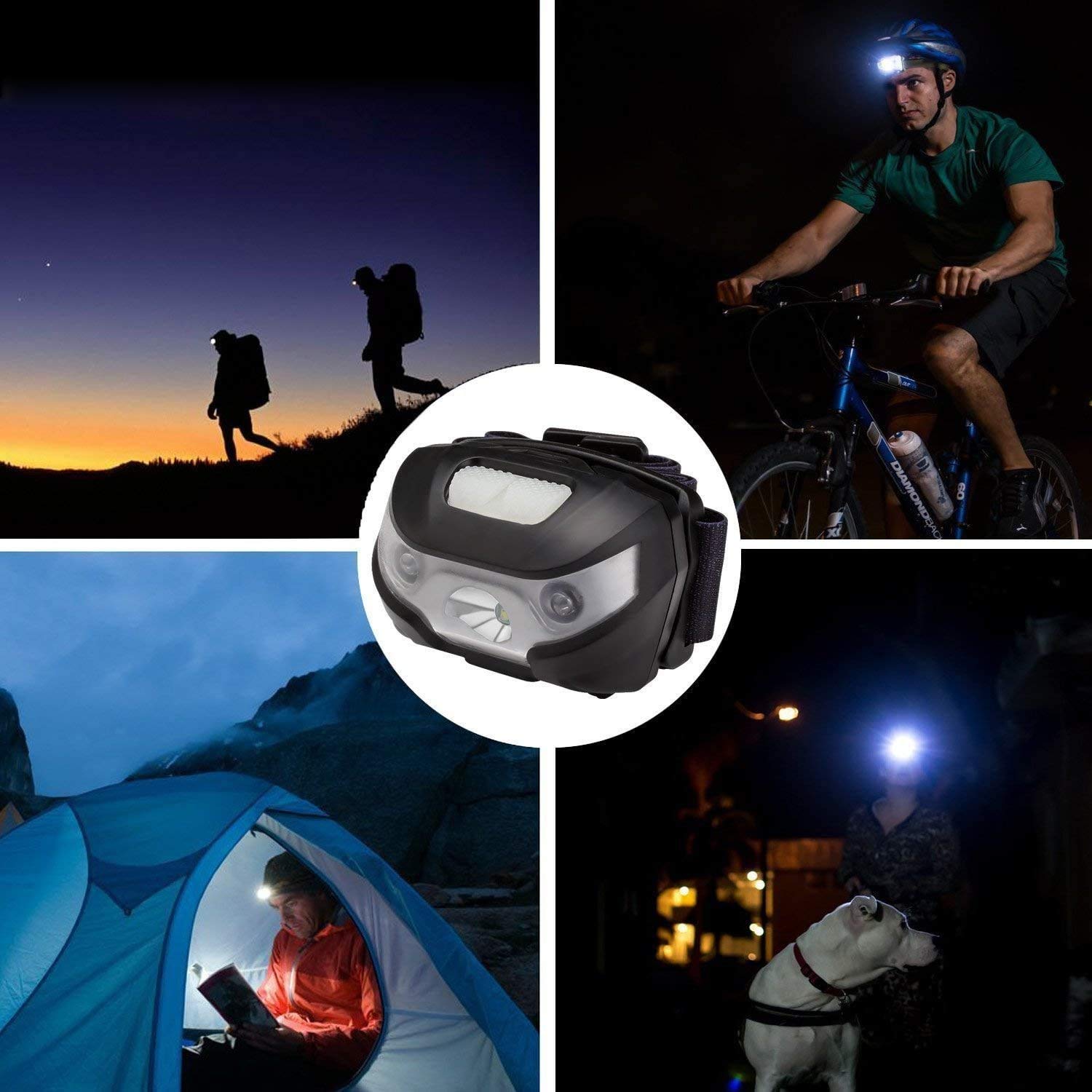 Lighting EVER Lepro headlamp at night for hands-free lighting