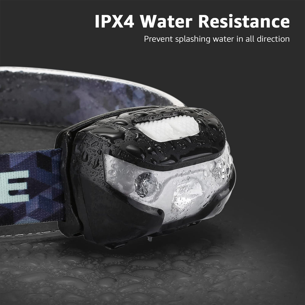 Lighting EVER Lepro headlamp IPX4 waterproof in rain-friendly use