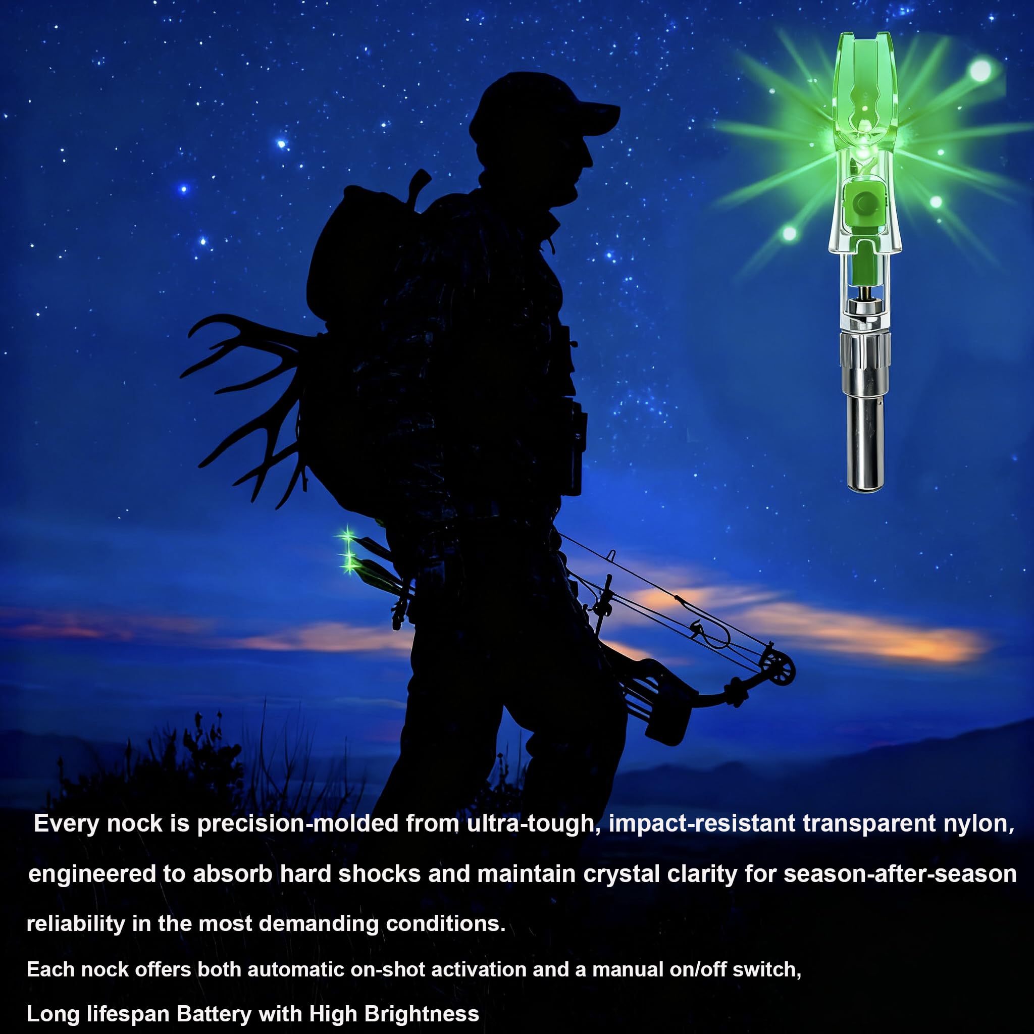 LightingU NoxDyn clear plastic maximizes light transmission for bright nocks