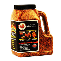 LIGHTNIN'FLAME Firestarter lighting-action demonstrates quick fire-starting in minutes.