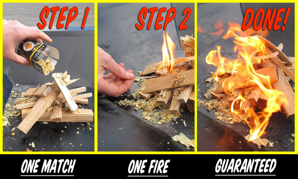 LIGHTNIN'FLAME Firestarter quick-start option saves time.