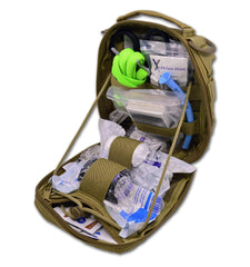 Lightning X IFAK tan pouch with MOLLE compatibility for secure field attachment.
