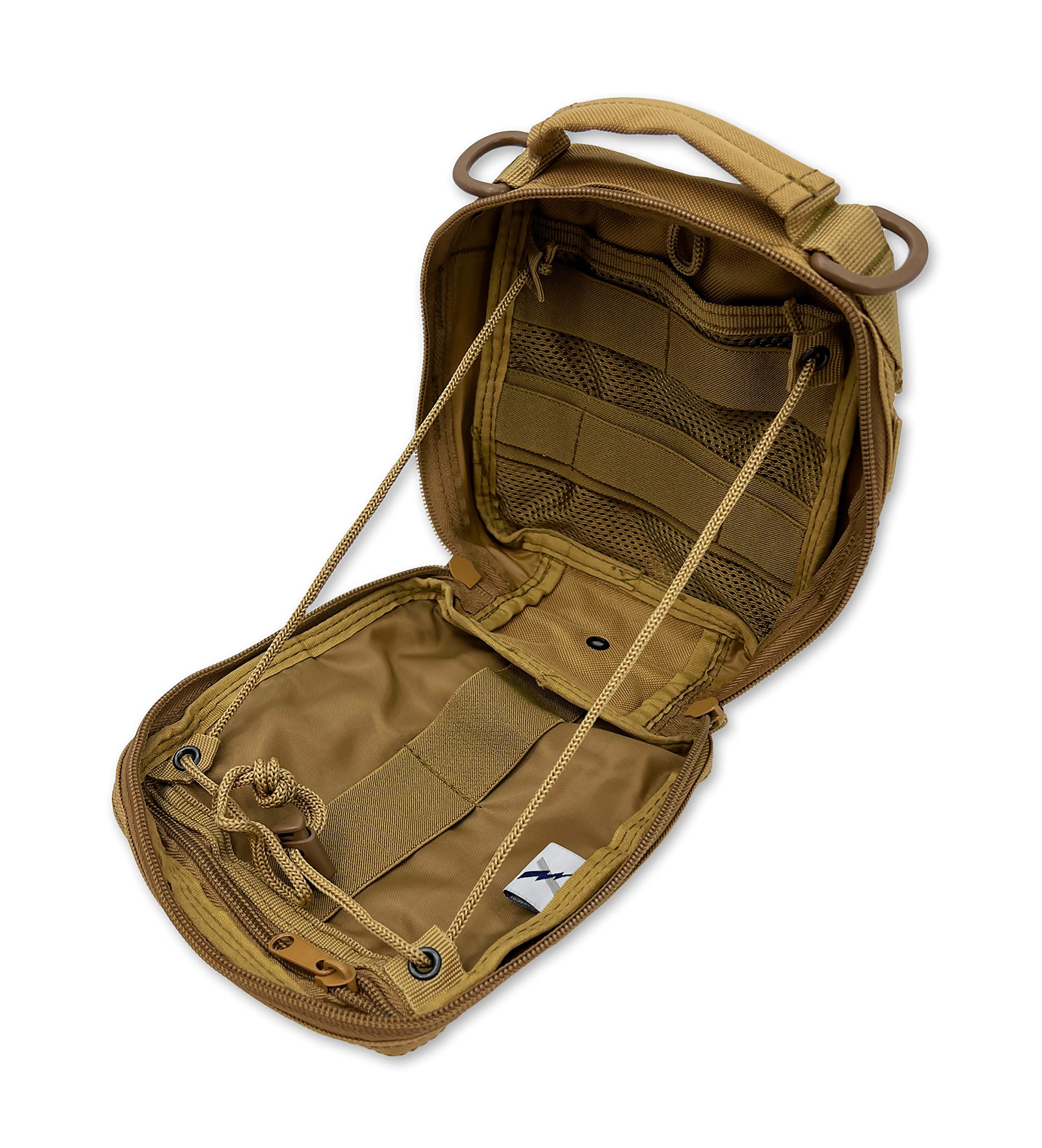 Lightning X MOLLE attachment system demonstrated on gear.