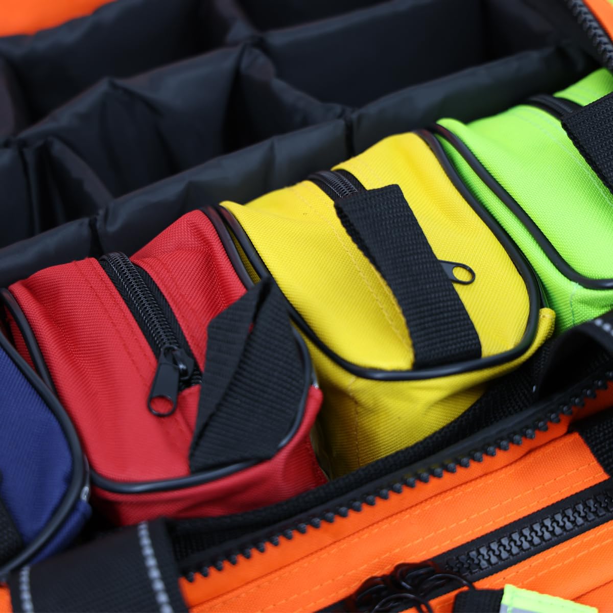 Lightning X Products orange quick-access pouches with clear vinyl windows