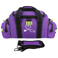Lightning X Products laser-cut MOLLE patch on purple bag for quick customization.