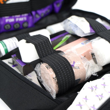Lightning X pre-stocked first aid kit ready to use.