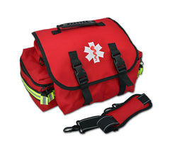 Lightning X Products small EMT jump bag red exterior view highlights rugged construction for field readiness