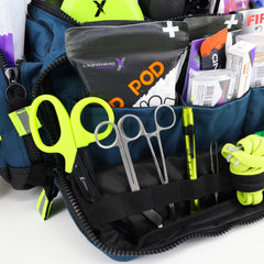 Lightning X Products stocked blue open compartments showing organized supplies