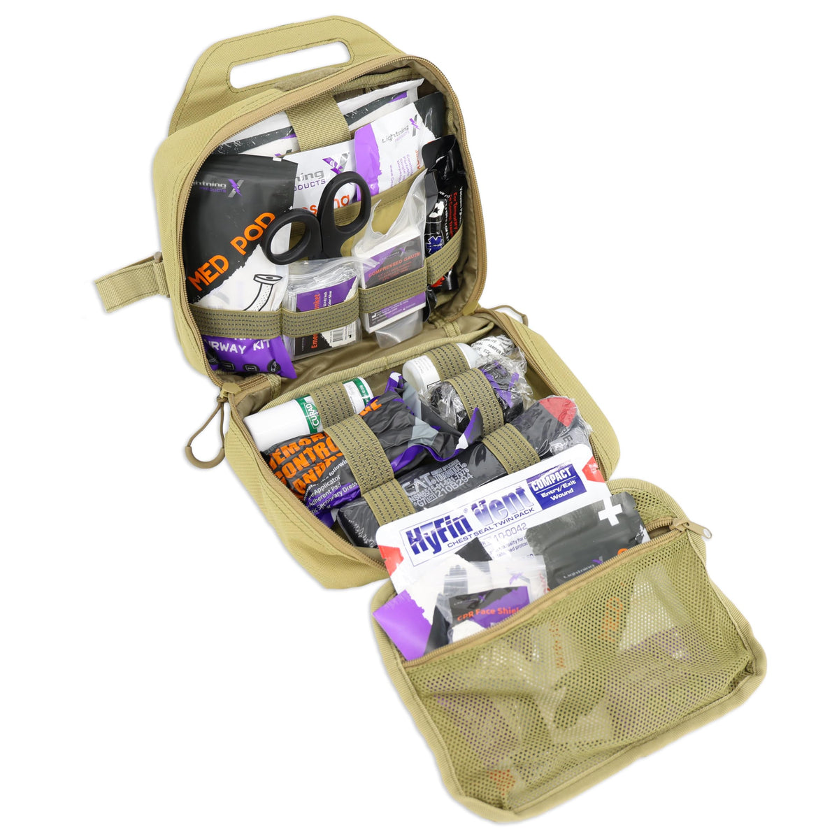 Lightning X Rip-Away Headrest Mount in Desert Tan enables rapid interior access.