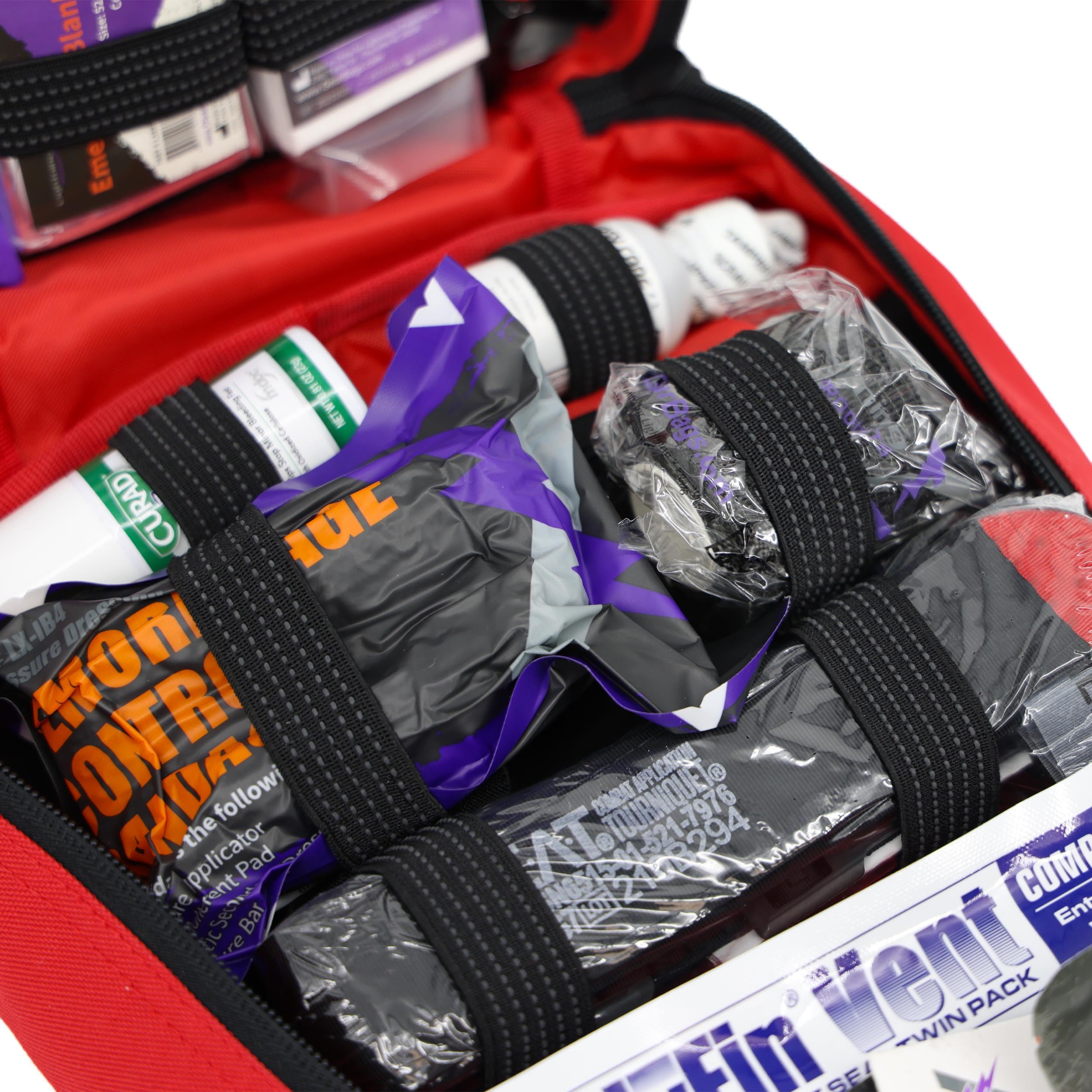 Lightning X Rip-Away kit opened reveals organized contents at a glance.