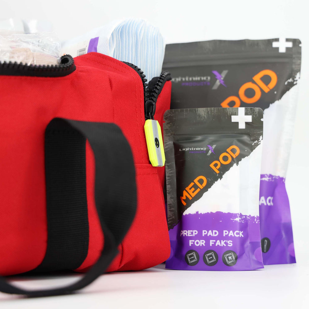 Lightning X Value compact medic bag reflective tape boosts visibility on scene