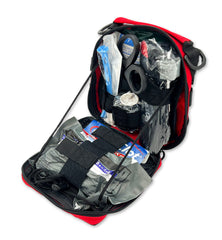 Lightning X Premium IFAK kit in red MOLLE pouch for field readiness.