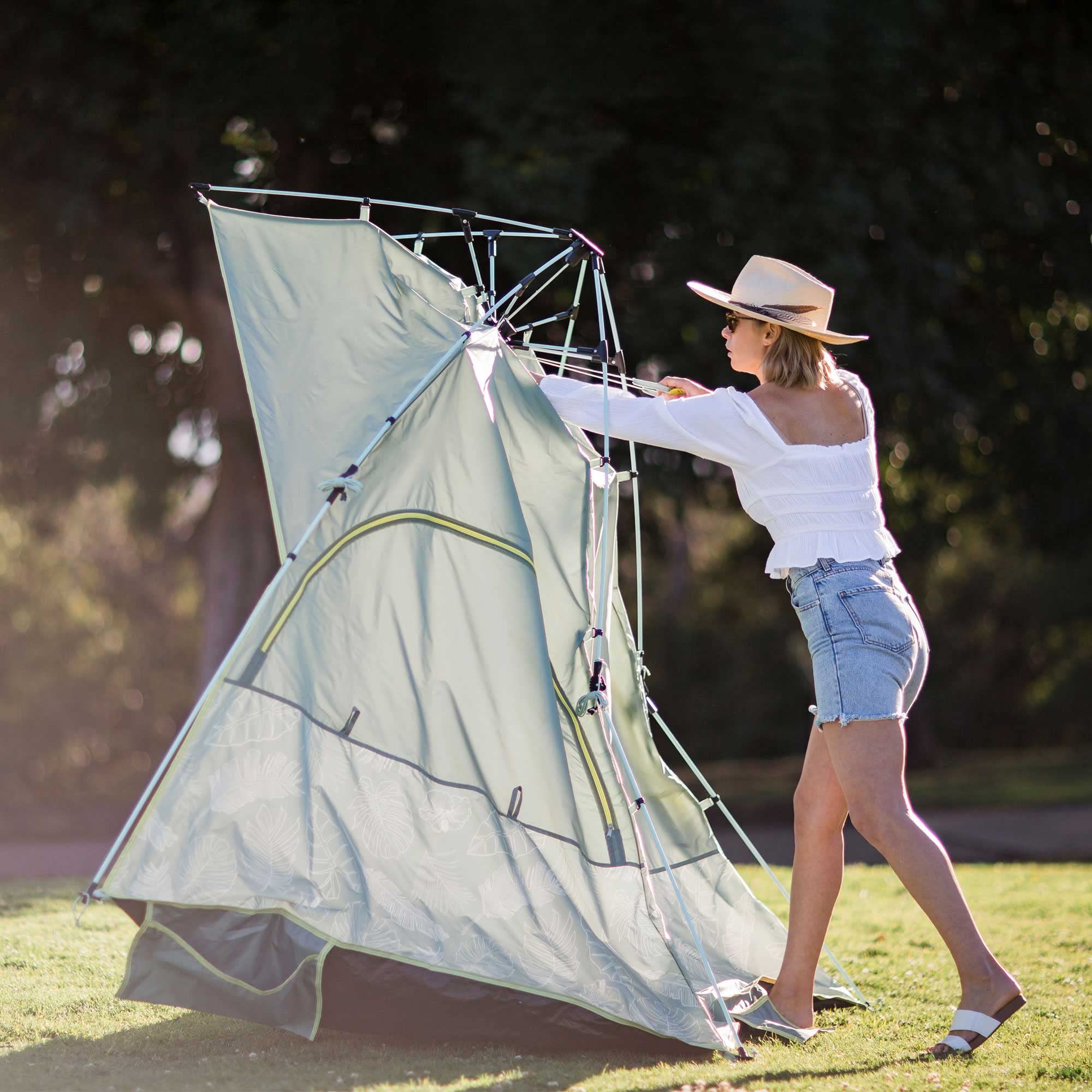 Lightspeed Outdoors ECO QuickShelter beach tent durable-floor keeps kids and pets protected near shore