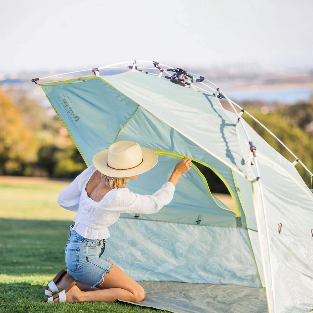Lightspeed Outdoors ECO QuickShelter beach tent stable-poles emphasize reliable performance in windy days