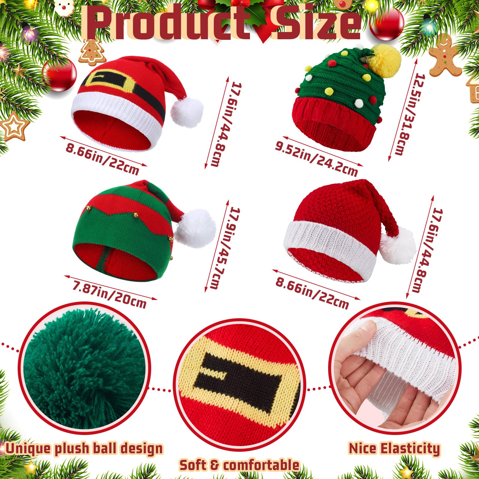 Gift-ready Liitrsh Christmas beanie hats and crew socks with holiday patterns