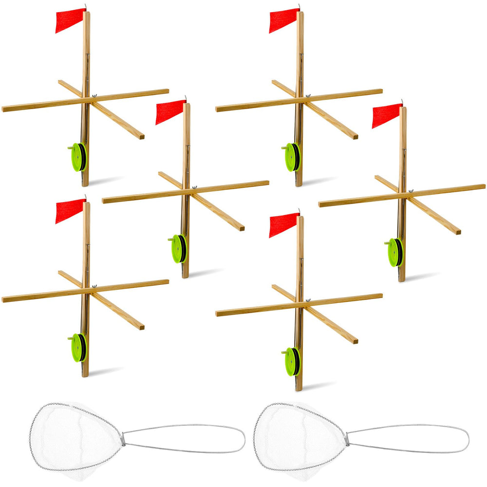 Liliful ice fishing tip-up wooden assembly shows multi-hole monitoring benefits