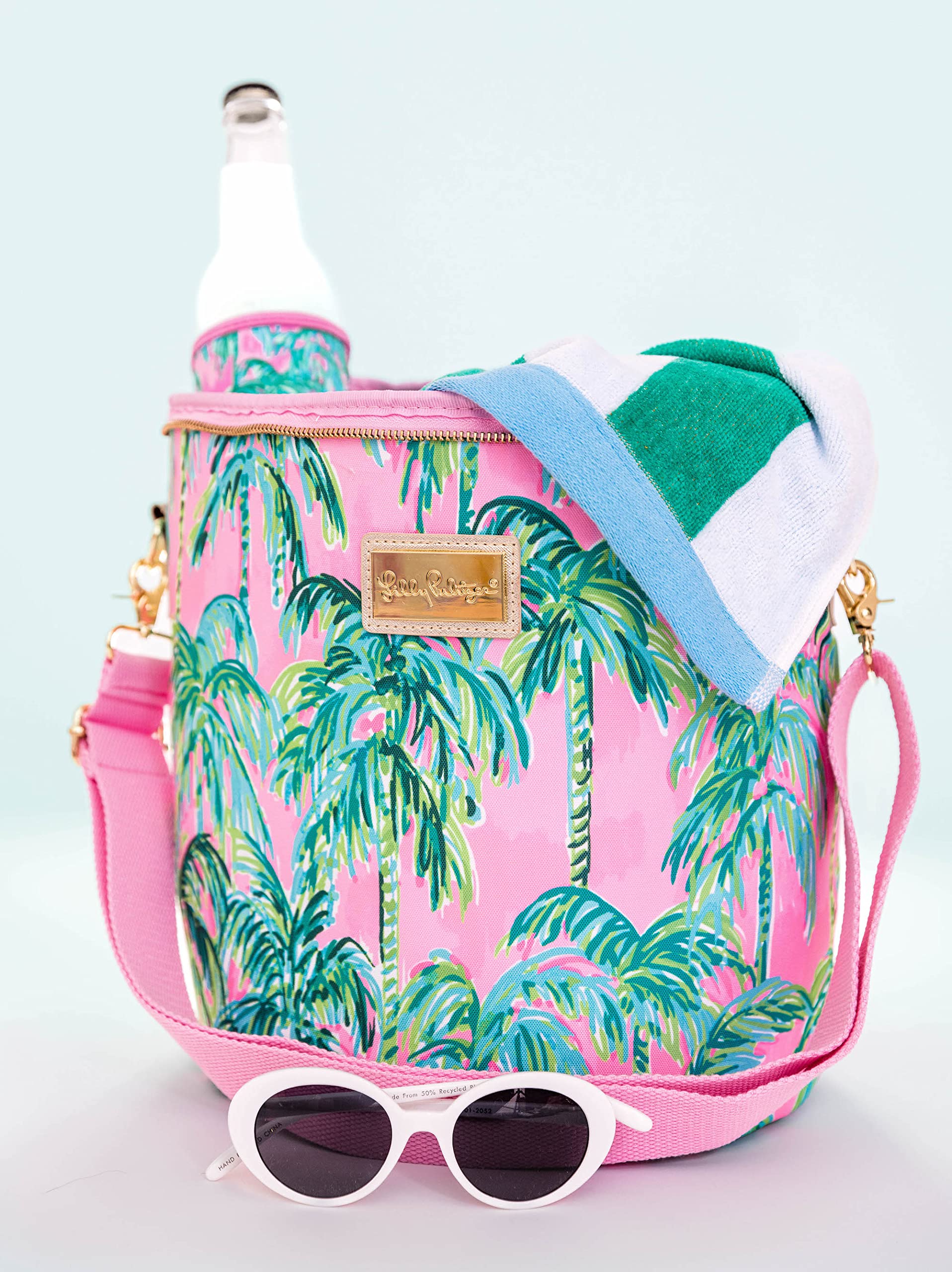 Lilly Pulitzer Suite Views cooler durable canvas and hardware for beach adventures.