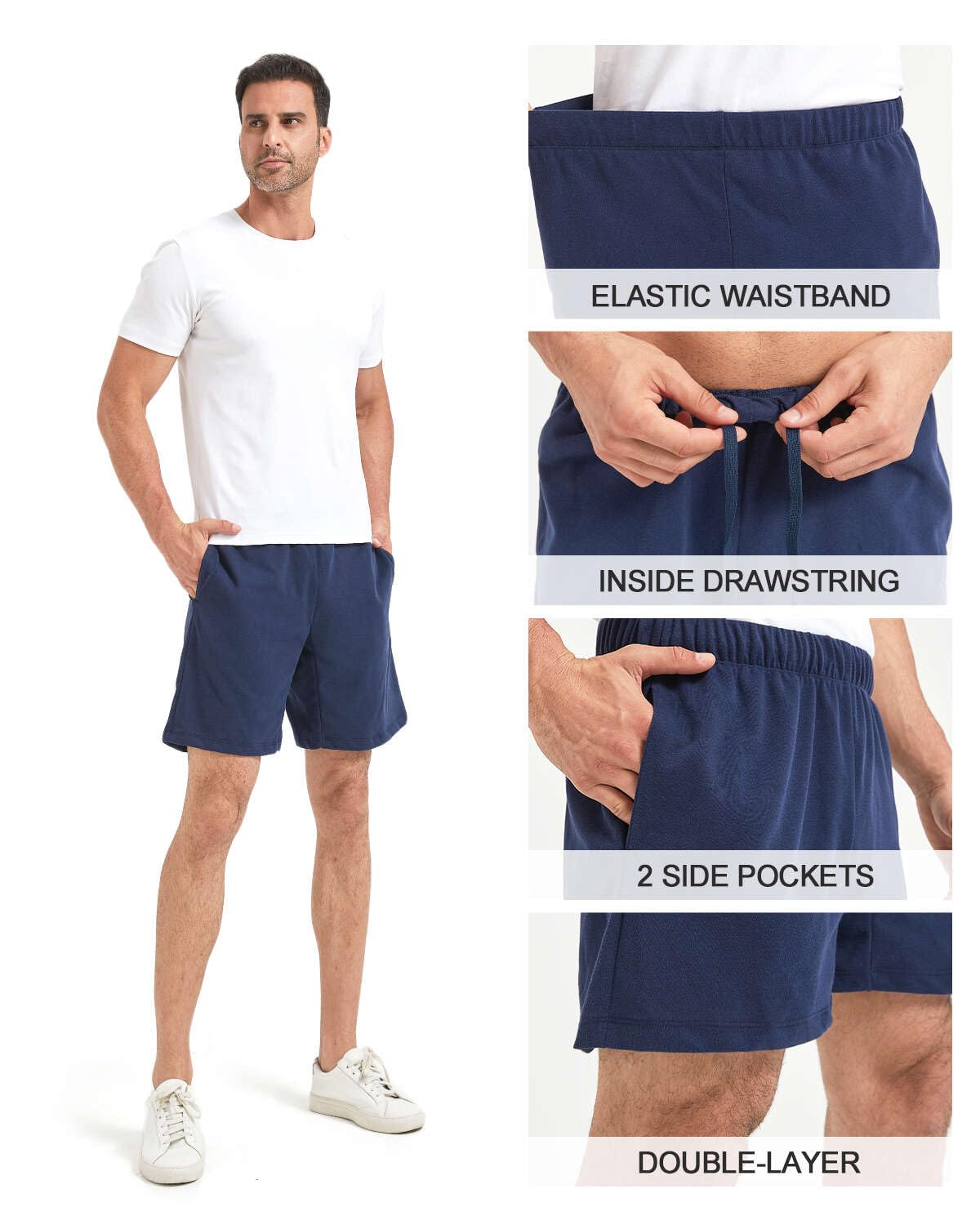 Liloak elastic drawstring waist close-up shows adjustable fit.