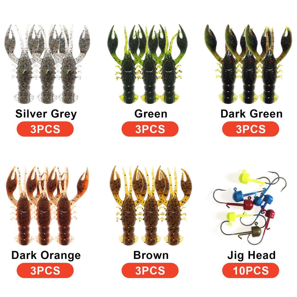 2.75 inch crayfish replica design for bass fishing