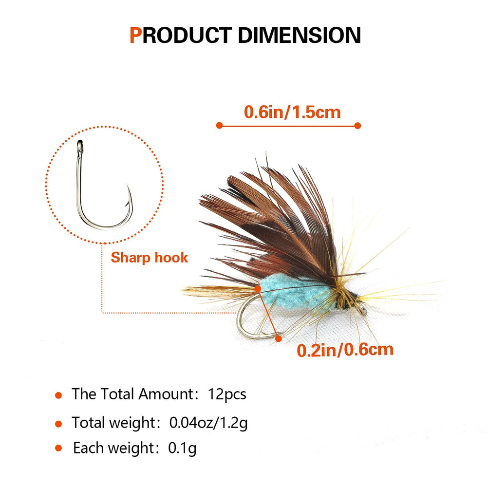 Assorted colorful dry flies for trout and bass