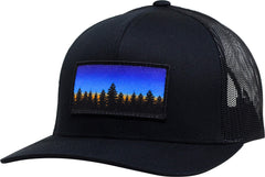 LINDO Trucker Hat Tree Line Sunset Black - front view