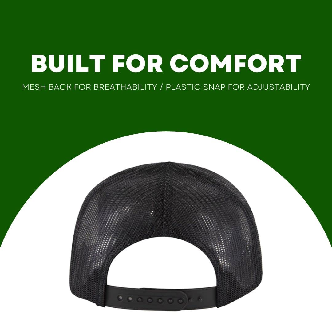 Curved brim and simple branding-free design of LINDO Trucker Hat