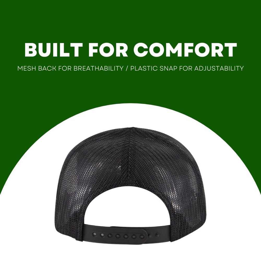 Curved brim and simple branding-free design of LINDO Trucker Hat
