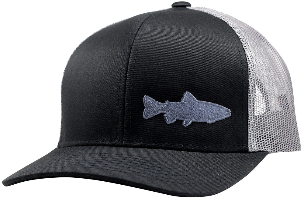 LINDO Trucker Hat Trout Fishing 2.0 front view, simple branding, comfortable fit.