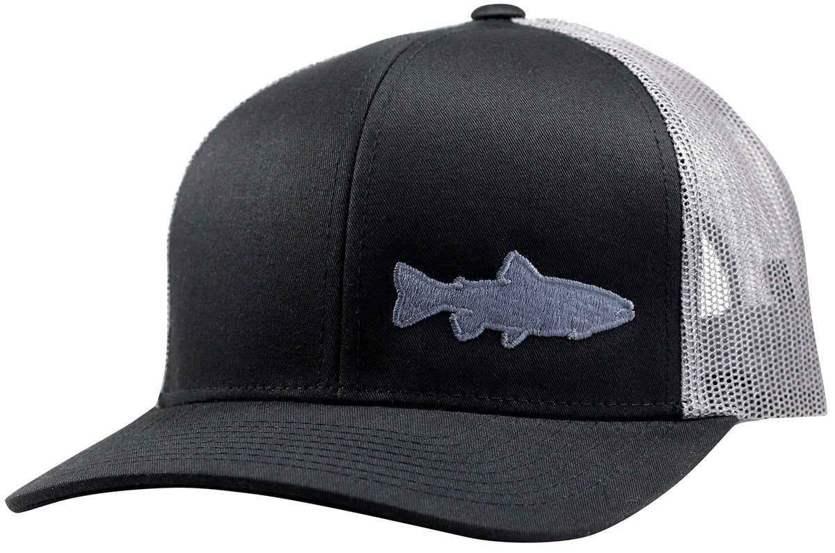 LINDO Trucker Hat Trout Fishing 2.0 front view, simple branding, comfortable fit.