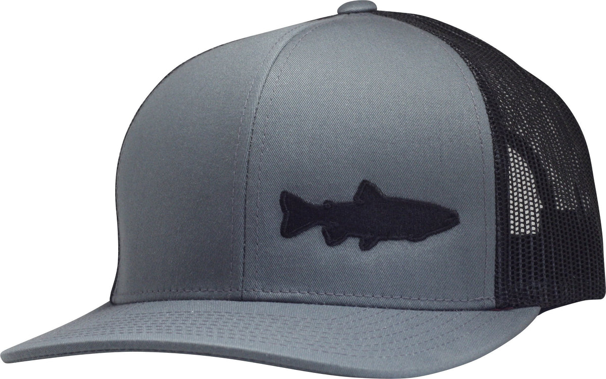 LINDO Trout Fishing 2.0 trucker hat, front view, designed for all-day comfort.